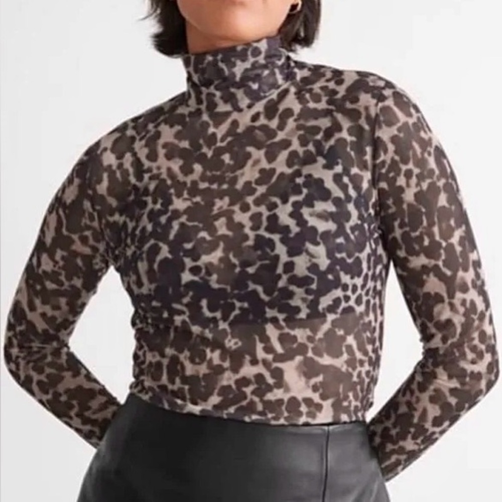& OTHER STORIES Animal Print Mesh Top
